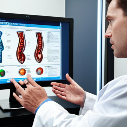 DNA analysis revealing personalized medicine insights, showcasing a doctor explaining genetic results to a patient in a modern clinic setting.